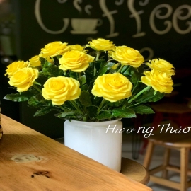 Hoa dat Hoa hồng vàng (cắm tròn H45cm)