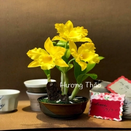 Hoa dat Lan Cattleya vàng ( H30cm)